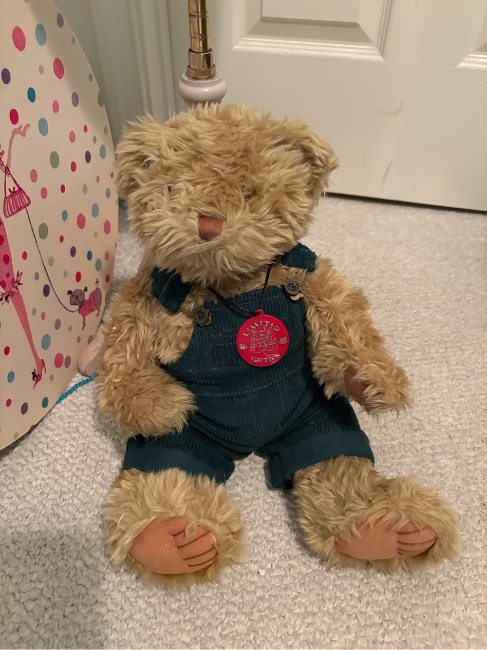 Build-a-bear :Limited Edition Plush Bear in Tan with Teal Overalls  new $65